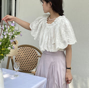 スカラップレースオフショルダートップス　２色展開 - select store mirror meスカラップレースオフショルダートップス　２色展開179662655mirror meselect store mirror me179662655ホワイト