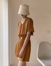 【動画あり】デザインカラー半袖ロンパース　２色展開 - select store mirror me【動画あり】デザインカラー半袖ロンパース　２色展開179961850mirror meselect store mirror me179961850キャメルM