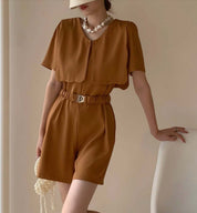 【動画あり】デザインカラー半袖ロンパース　２色展開 - select store mirror me【動画あり】デザインカラー半袖ロンパース　２色展開179961850mirror meselect store mirror me179961850キャメルM