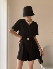 【動画あり】デザインカラー半袖ロンパース　２色展開 - select store mirror me【動画あり】デザインカラー半袖ロンパース　２色展開179961850mirror meselect store mirror me179961850キャメルM