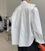 【動画あり】カットショルダーロングスリーブシャツ　２色展開 - select store mirror me【動画あり】カットショルダーロングスリーブシャツ　２色展開180843365mirror meselect store mirror me180843365ホワイト