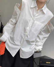 【動画あり】カットショルダーロングスリーブシャツ　２色展開 - select store mirror me【動画あり】カットショルダーロングスリーブシャツ　２色展開180843365mirror meselect store mirror me180843365ホワイト
