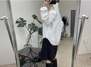 【動画あり】カットショルダーロングスリーブシャツ　２色展開 - select store mirror me【動画あり】カットショルダーロングスリーブシャツ　２色展開180843365mirror meselect store mirror me180843365ホワイト