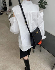 【動画あり】カットショルダーロングスリーブシャツ　２色展開 - select store mirror me【動画あり】カットショルダーロングスリーブシャツ　２色展開180843365mirror meselect store mirror me180843365ホワイト