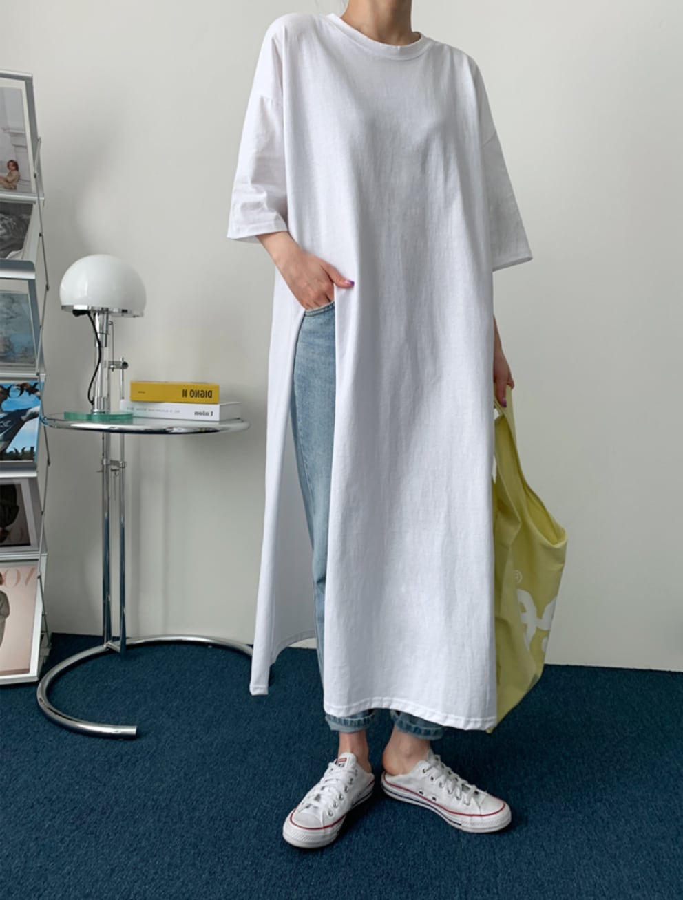 ビッグスリットロングシャツトップス　２色展開 - select store mirror meビッグスリットロングシャツトップス　２色展開182949069mirror meselect store mirror me182949069ホワイトS