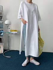 ビッグスリットロングシャツトップス　２色展開 - select store mirror meビッグスリットロングシャツトップス　２色展開182949069mirror meselect store mirror me182949069ホワイトS