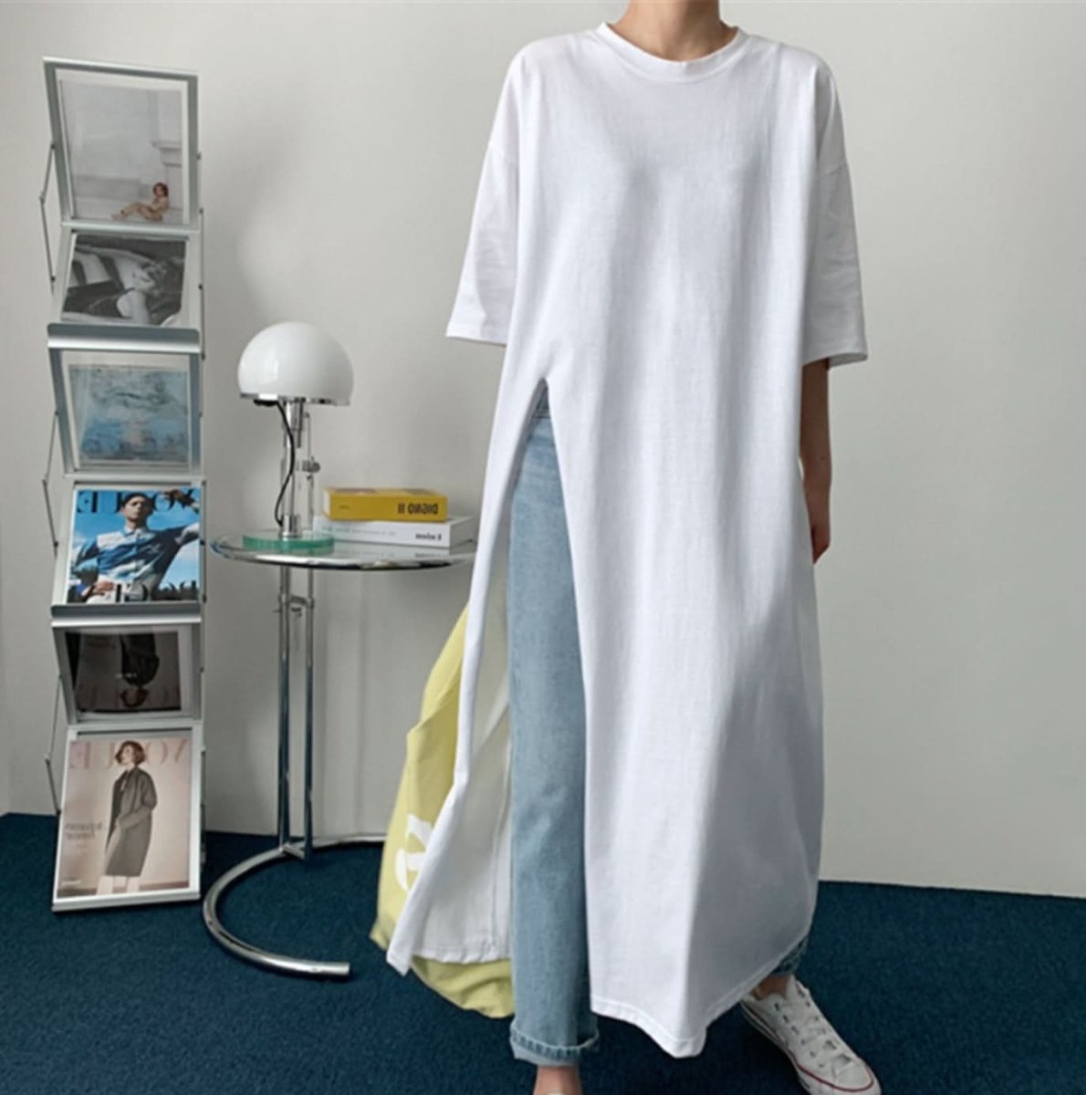 ビッグスリットロングシャツトップス　２色展開 - select store mirror meビッグスリットロングシャツトップス　２色展開182949069mirror meselect store mirror me182949069ホワイトS