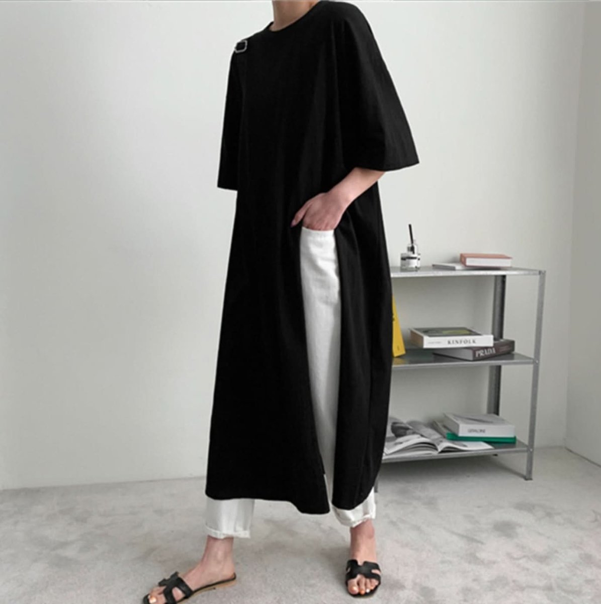 ビッグスリットロングシャツトップス　２色展開 - select store mirror meビッグスリットロングシャツトップス　２色展開182949069mirror meselect store mirror me182949069ホワイトS