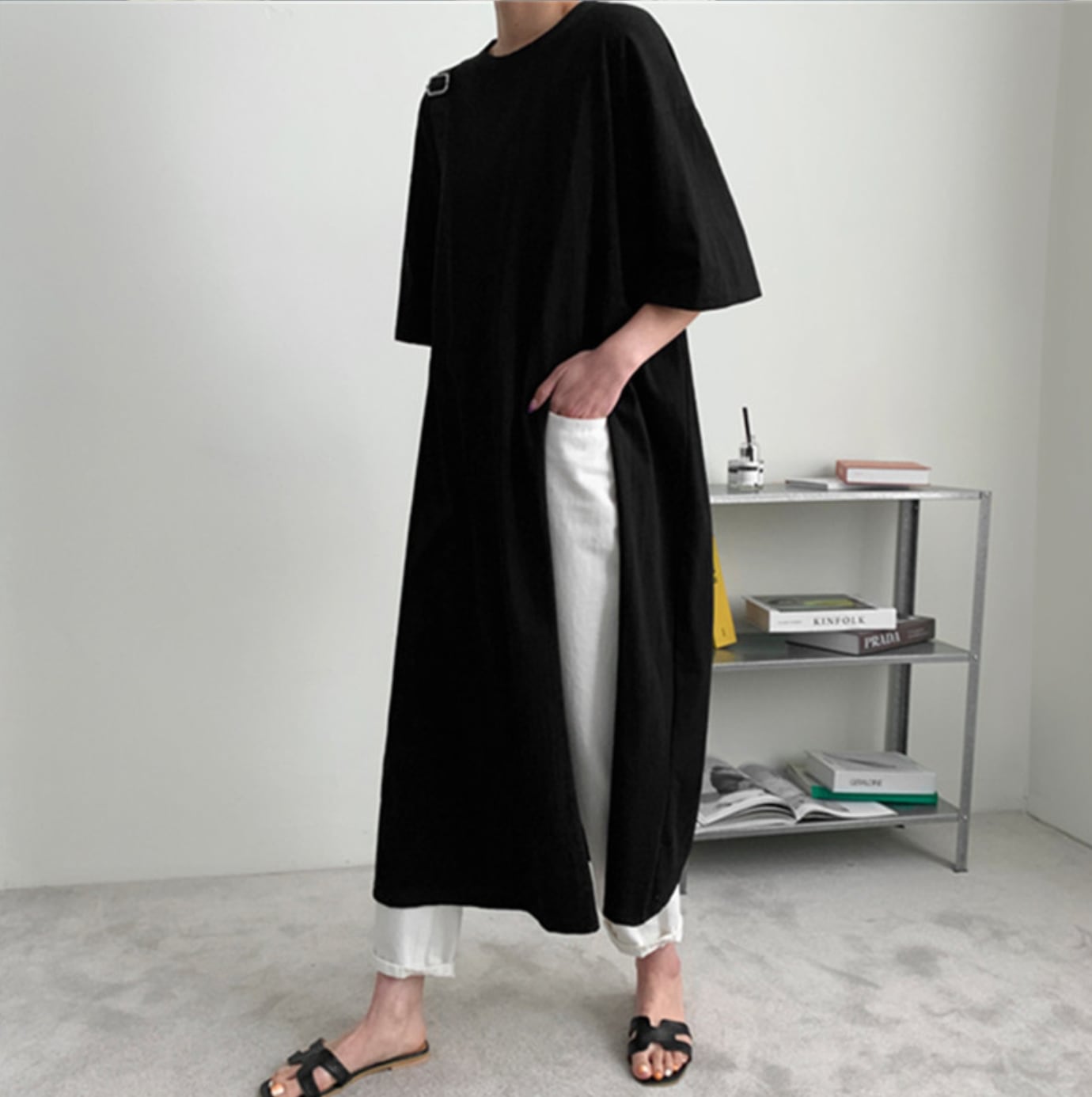 ビッグスリットロングシャツトップス　２色展開 - select store mirror meビッグスリットロングシャツトップス　２色展開182949069mirror meselect store mirror me182949069ホワイトS