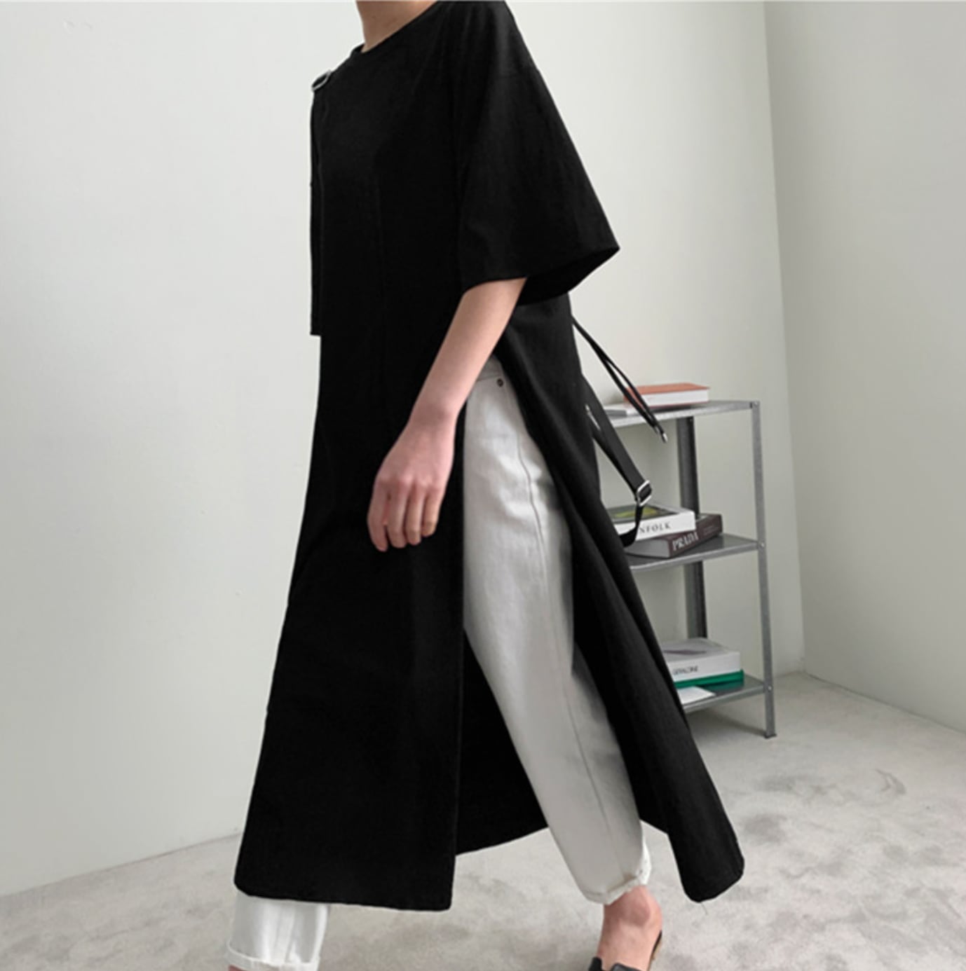ビッグスリットロングシャツトップス　２色展開 - select store mirror meビッグスリットロングシャツトップス　２色展開182949069mirror meselect store mirror me182949069ホワイトS