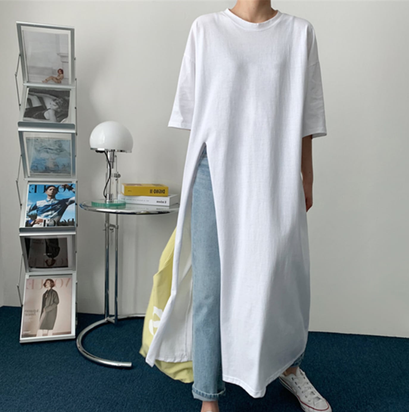 ビッグスリットロングシャツトップス　２色展開 - select store mirror meビッグスリットロングシャツトップス　２色展開182949069mirror meselect store mirror me182949069ホワイトS