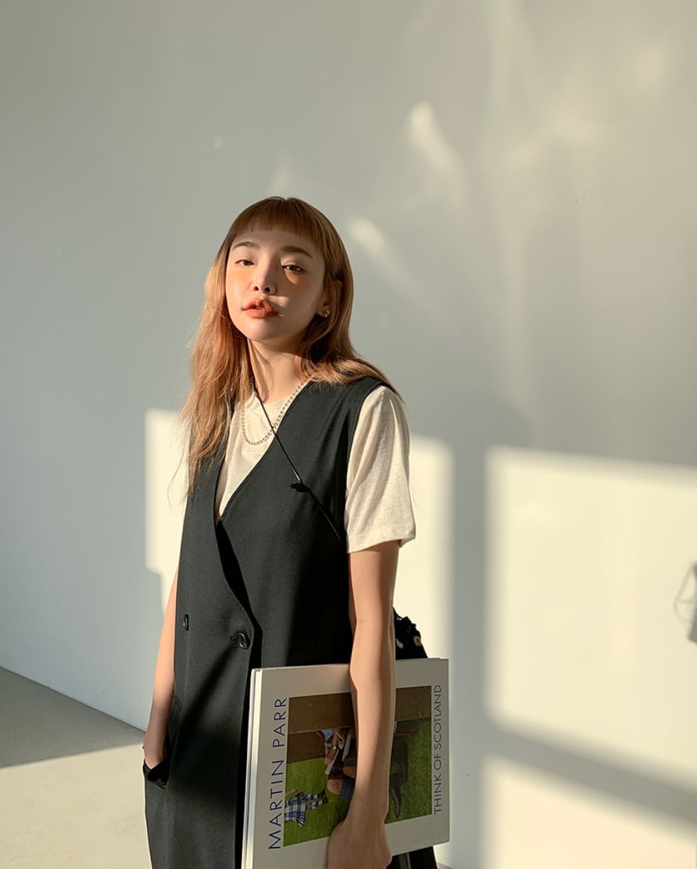 ベスト風サイドプリーツワンピース　２色展開 - select store mirror meベスト風サイドプリーツワンピース　２色展開185584752mirror meselect store mirror me185584752ベージュS