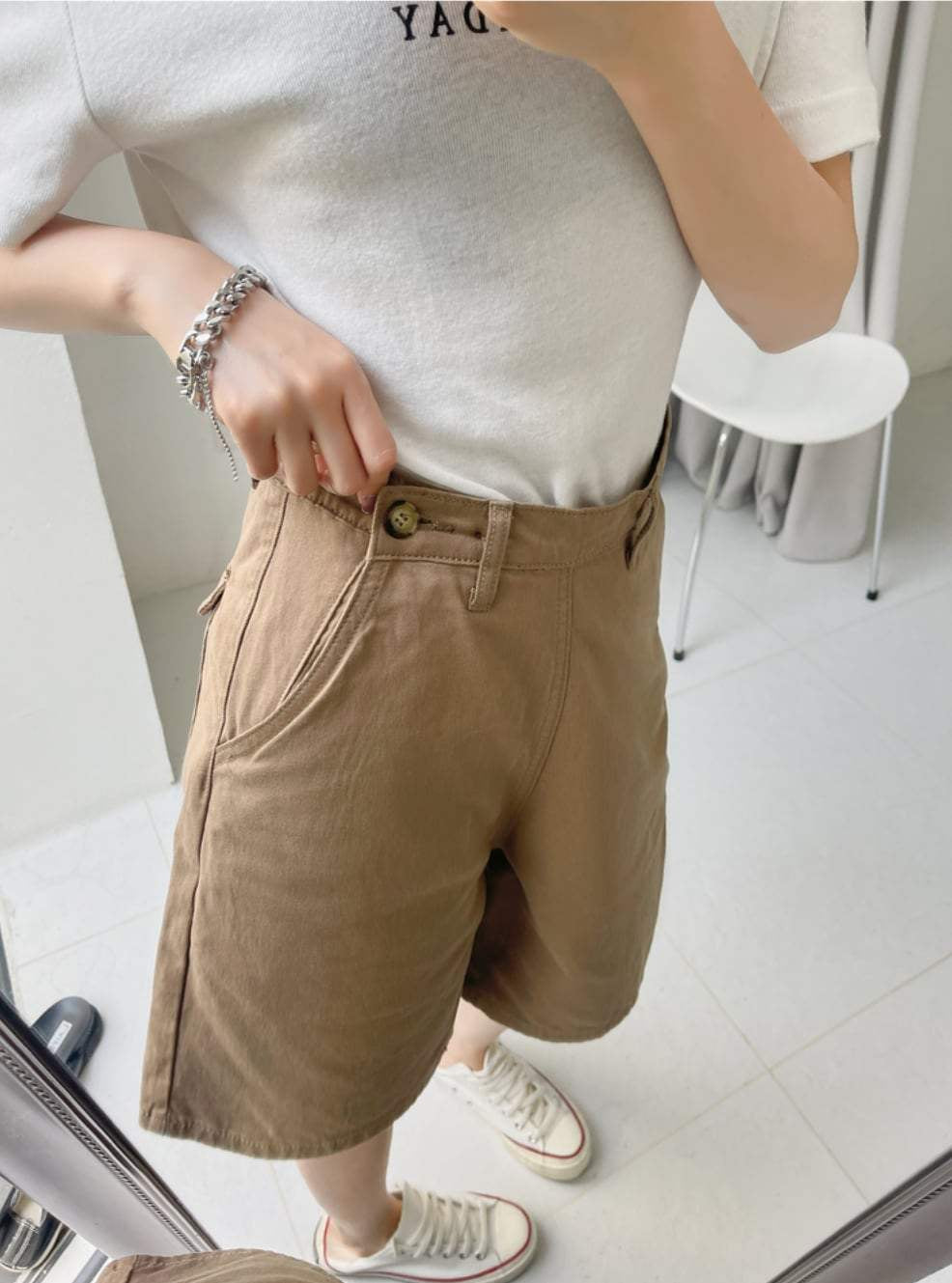 ＜サイズ展開豊富＞【動画あり】美シルエットマニッシュハーフパンツ　２色展開 - select store mirror me＜サイズ展開豊富＞【動画あり】美シルエットマニッシュハーフパンツ　２色展開186092393mirror meselect store mirror me186092393ベージュS