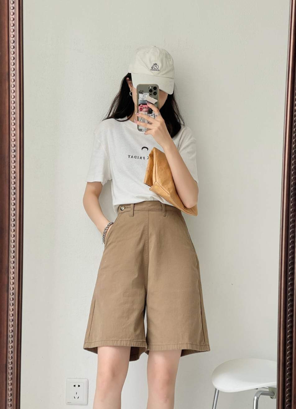 ＜サイズ展開豊富＞【動画あり】美シルエットマニッシュハーフパンツ　２色展開 - select store mirror me＜サイズ展開豊富＞【動画あり】美シルエットマニッシュハーフパンツ　２色展開186092393mirror meselect store mirror me186092393ベージュS