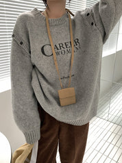 カットショルダーロゴニットトップス　２色展開 - select store mirror meカットショルダーロゴニットトップス　２色展開186797169mirror meselect store mirror me186797169グレーS