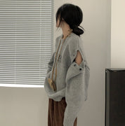 カットショルダーロゴニットトップス　２色展開 - select store mirror meカットショルダーロゴニットトップス　２色展開186797169mirror meselect store mirror me186797169グレーS