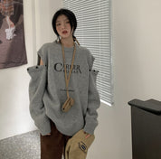 カットショルダーロゴニットトップス　２色展開 - select store mirror meカットショルダーロゴニットトップス　２色展開186797169mirror meselect store mirror me186797169グレーS