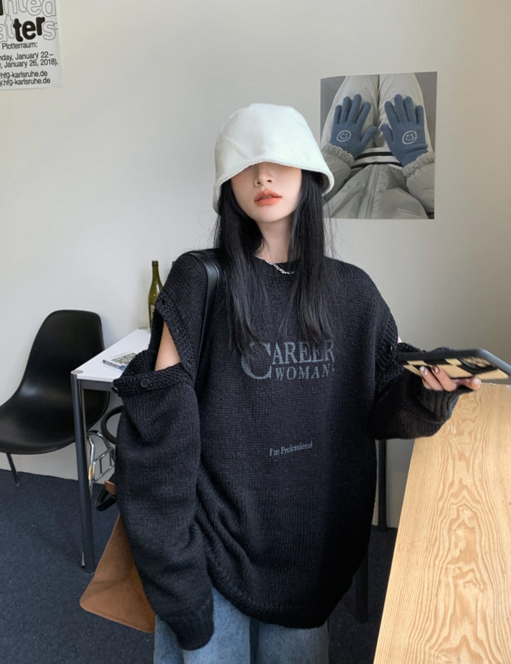 カットショルダーロゴニットトップス　２色展開 - select store mirror meカットショルダーロゴニットトップス　２色展開186797169mirror meselect store mirror me186797169グレーS
