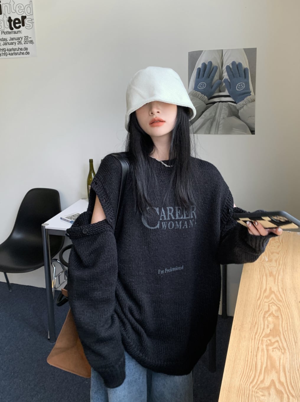 カットショルダーロゴニットトップス　２色展開 - select store mirror meカットショルダーロゴニットトップス　２色展開186797169mirror meselect store mirror me186797169グレーS