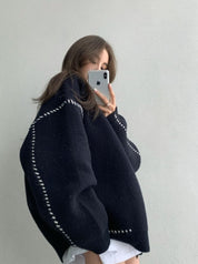 ステッチデザインバイカラーカーディガン　２色展開 - select store mirror meステッチデザインバイカラーカーディガン　２色展開186797722mirror meselect store mirror me186797722ホワイトS
