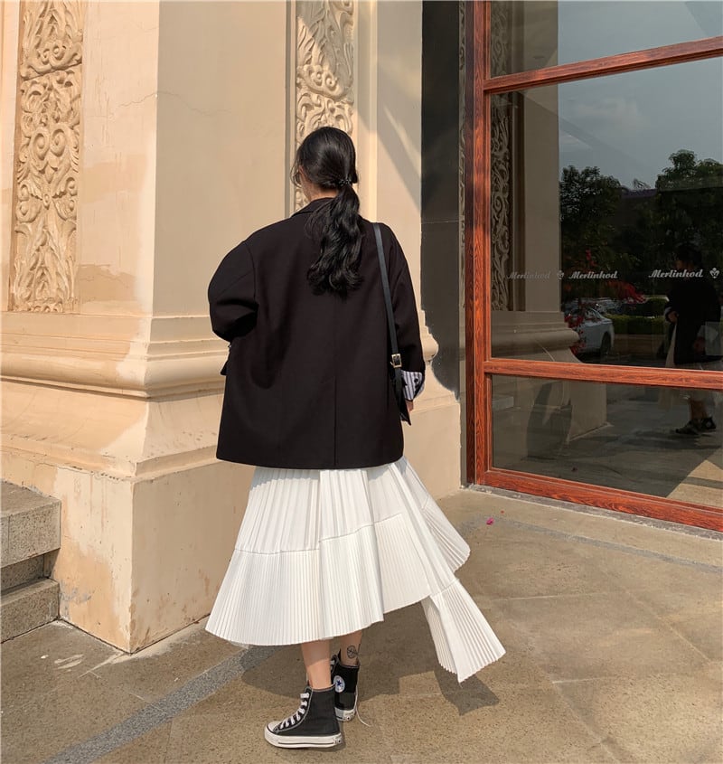 アシンメトリープリーツロングスカート　２色展開 - select store mirror meアシンメトリープリーツロングスカート　２色展開187757457mirror meselect store mirror me187757457ホワイトS