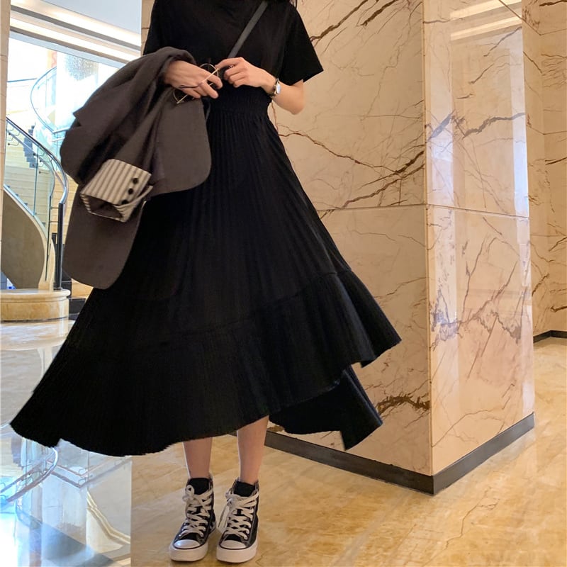 アシンメトリープリーツロングスカート　２色展開 - select store mirror meアシンメトリープリーツロングスカート　２色展開187757457mirror meselect store mirror me187757457ホワイトS