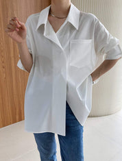 【動画あり】ゆるシルエットカッターシャツ　２色展開 - select store mirror me【動画あり】ゆるシルエットカッターシャツ　２色展開189789481mirror meselect store mirror me189789481ホワイトS