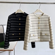 【動画あり】ボーダーツイードノーカラージャケット　２色展開 - select store mirror me【動画あり】ボーダーツイードノーカラージャケット　２色展開189794746mirror meselect store mirror me189794746ホワイトS
