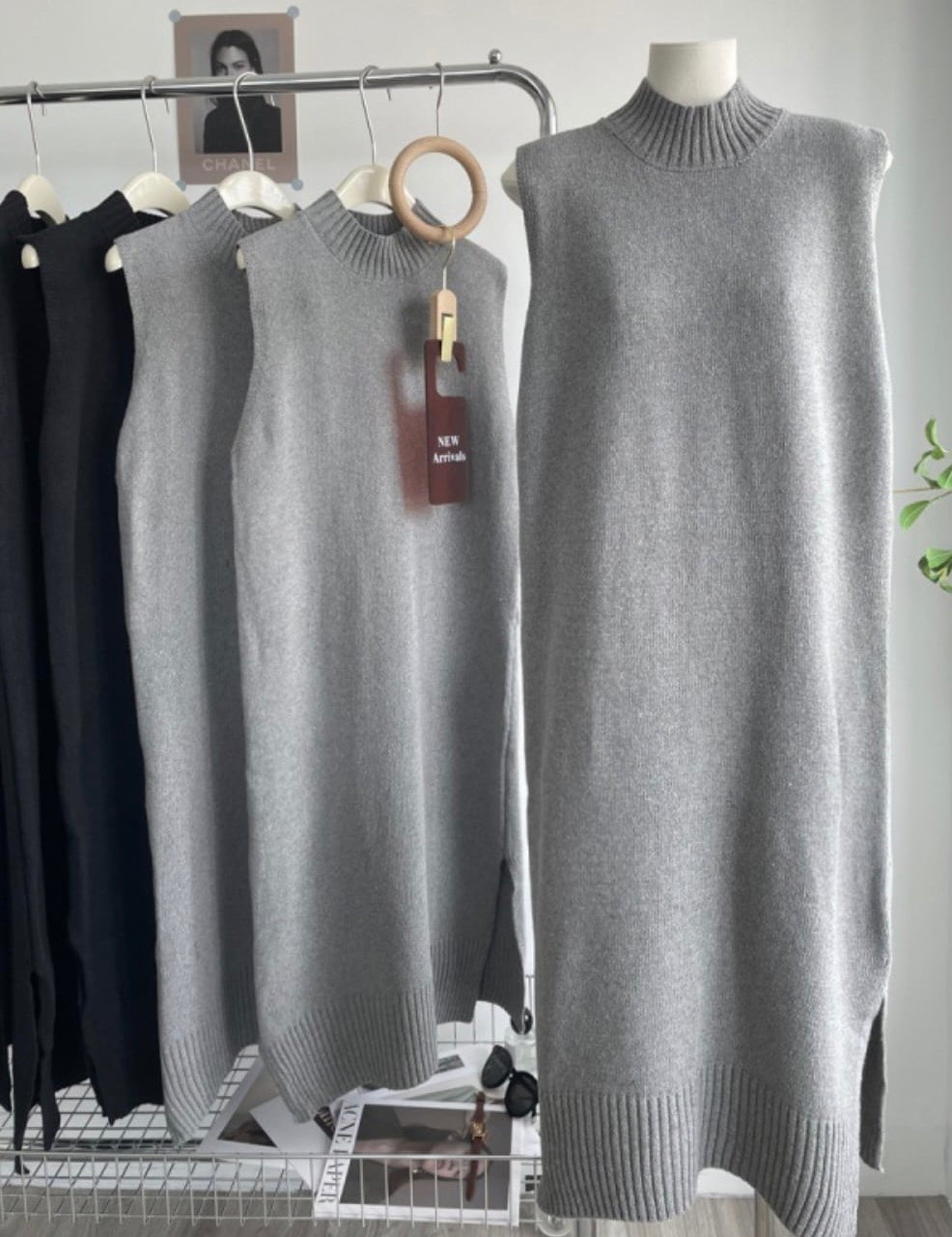 ノースリーブニットベストワンピース　２色展開 - select store mirror meノースリーブニットベストワンピース　２色展開190033051mirror meselect store mirror me190033051グレー