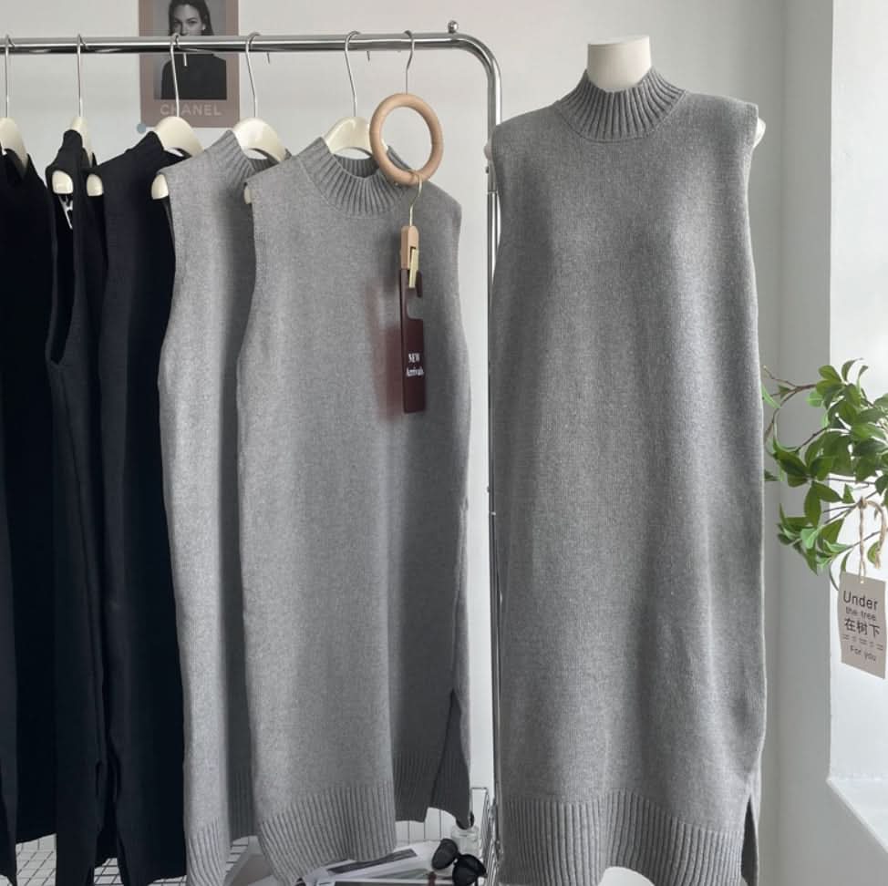 ノースリーブニットベストワンピース　２色展開 - select store mirror meノースリーブニットベストワンピース　２色展開190033051mirror meselect store mirror me190033051グレー