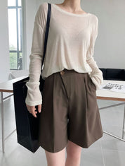 【動画あり】美シルエットマニッシュハーフパンツ　２色展開 - select store mirror me【動画あり】美シルエットマニッシュハーフパンツ　２色展開190035742mirror meselect store mirror me190035742ブラウンS