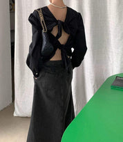 【動画あり】バックダブルリボンロングスリーブトップス　２色展開 - select store mirror me【動画あり】バックダブルリボンロングスリーブトップス　２色展開191019993mirror meselect store mirror me191019993アイボリー