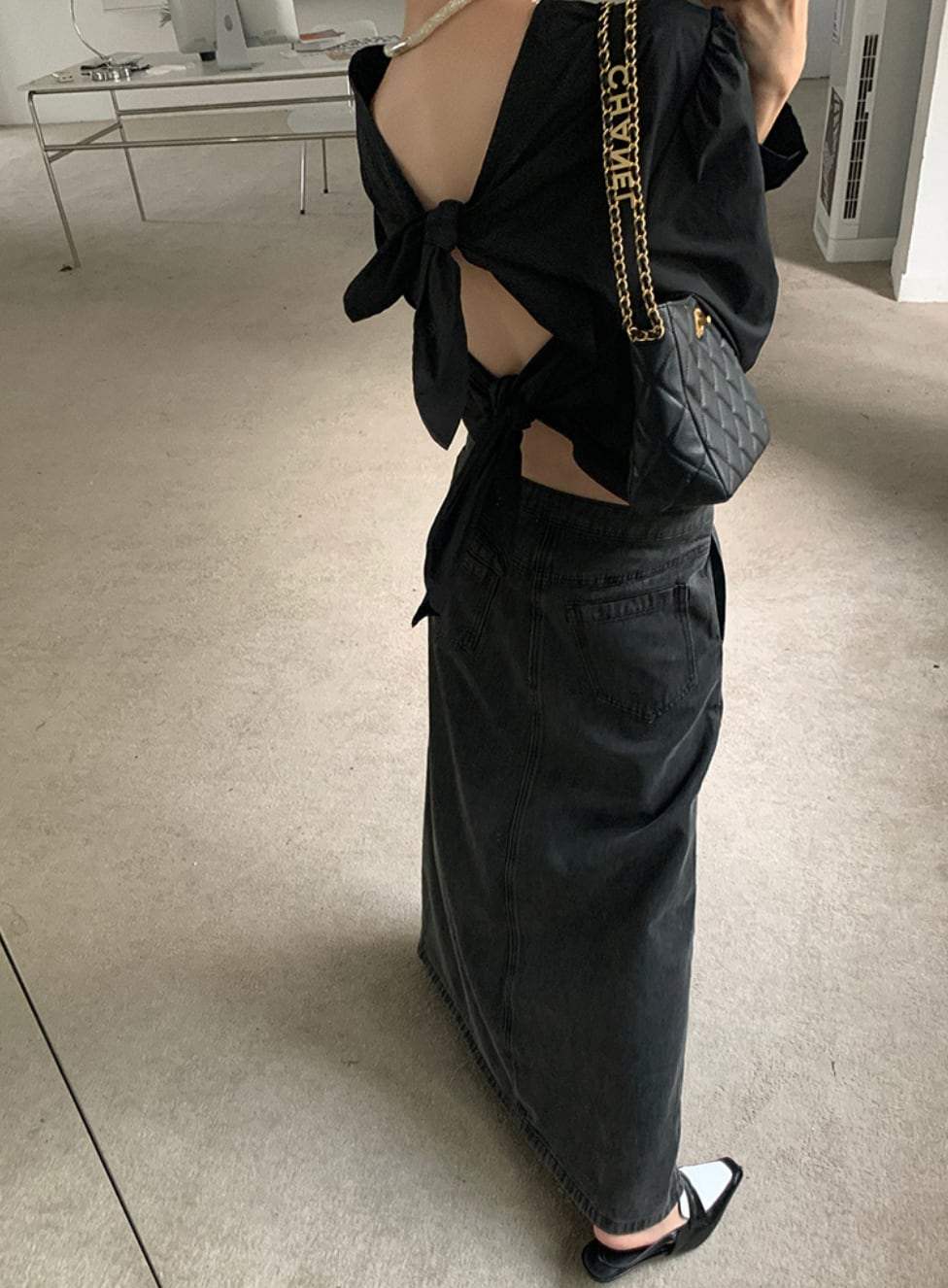 【動画あり】バックダブルリボンロングスリーブトップス　２色展開 - select store mirror me【動画あり】バックダブルリボンロングスリーブトップス　２色展開191019993mirror meselect store mirror me191019993アイボリー