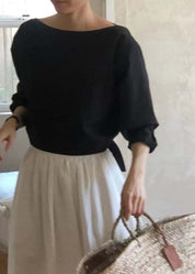 【動画あり】バックリボンラウンドネックブラウス　２色展開 - select store mirror me【動画あり】バックリボンラウンドネックブラウス　２色展開191451933mirror meselect store mirror me191451933ホワイト