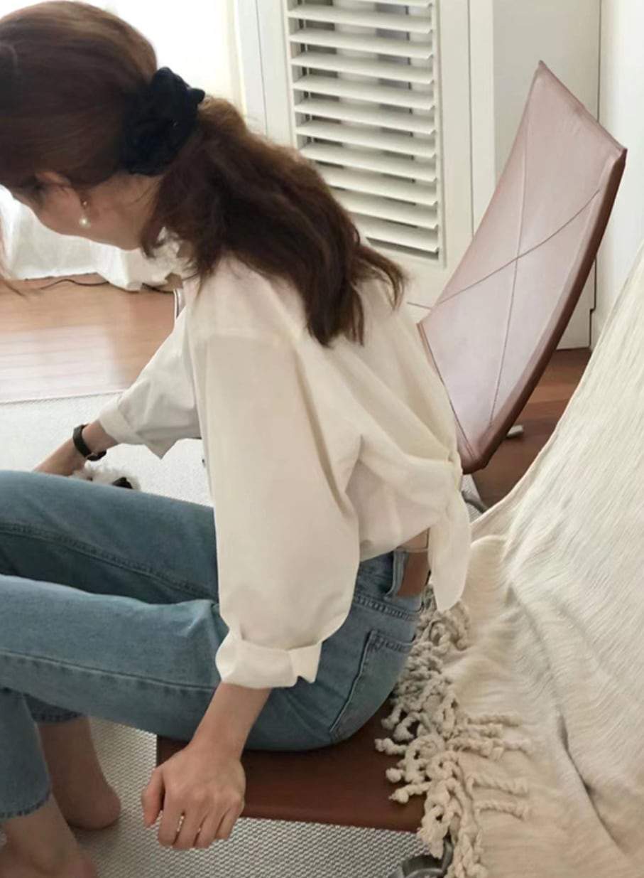 【動画あり】バックリボンラウンドネックブラウス　２色展開 - select store mirror me【動画あり】バックリボンラウンドネックブラウス　２色展開191451933mirror meselect store mirror me191451933ホワイト