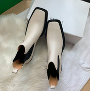 スクエアトゥローヒールゴアブーツ　２色＆展開 - select store mirror meスクエアトゥローヒールゴアブーツ　２色＆展開192824633mirror meselect store mirror me192824633ホワイト×スタンダードタイプ22cm