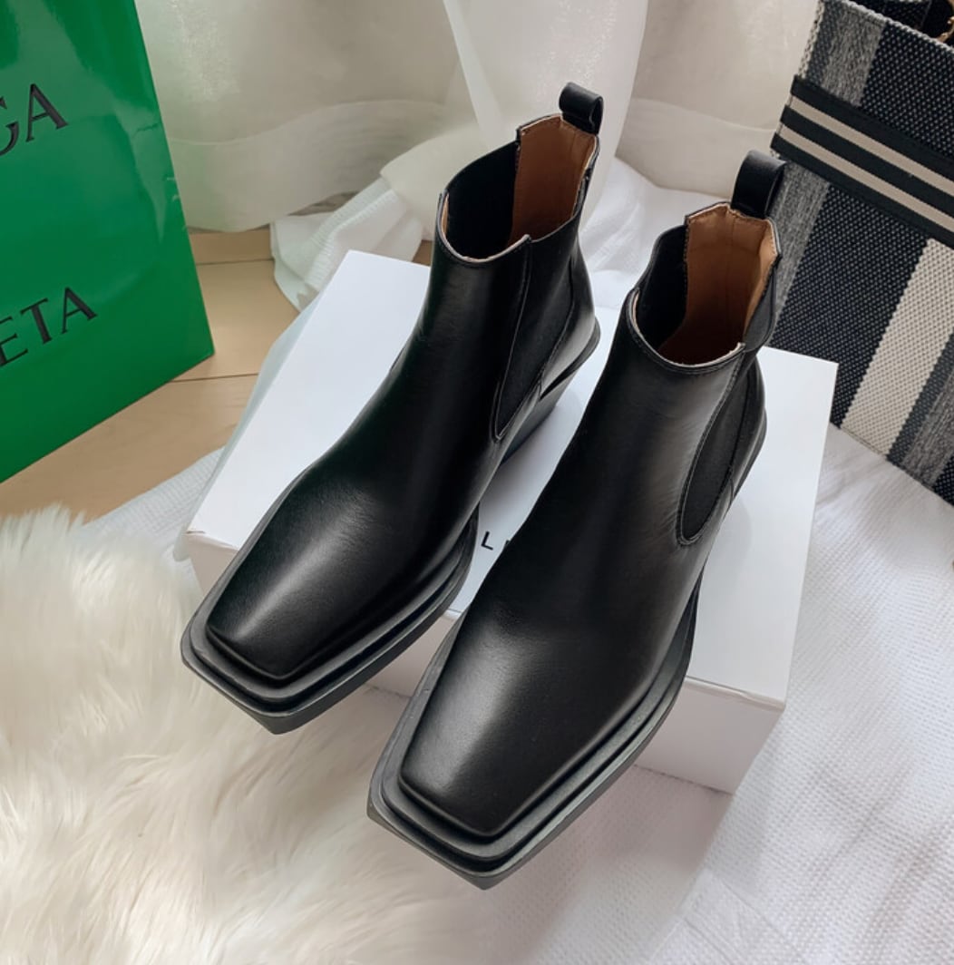 スクエアトゥローヒールゴアブーツ　２色＆展開 - select store mirror meスクエアトゥローヒールゴアブーツ　２色＆展開192824633mirror meselect store mirror me192824633ホワイト×スタンダードタイプ22cm