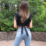 ＜ブラック即納＞バックリボンフリルレースショルダーコットントップス　２色展開 - select store mirror me＜ブラック即納＞バックリボンフリルレースショルダーコットントップス　２色展開194553645mirror meselect store mirror me194553645ホワイト