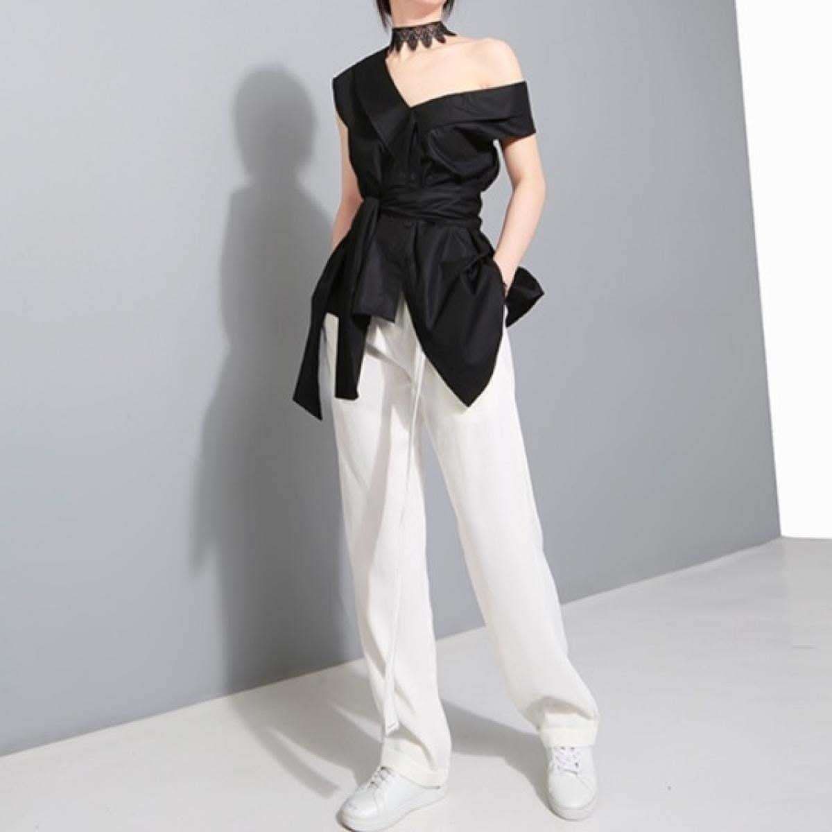 アシンメトリーオフショルトップス　２色展開 - select store mirror meアシンメトリーオフショルトップス　２色展開194553704mirror meselect store mirror me194553704ブラック