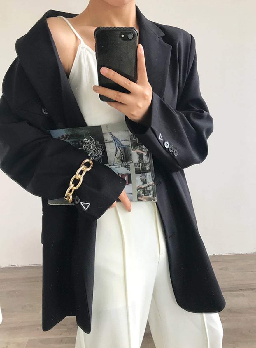 【動画あり】トライアングル金具ポイントジャケット　２色展開 - select store mirror me【動画あり】トライアングル金具ポイントジャケット　２色展開194869270mirror meselect store mirror me194869270S
