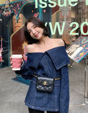 デニムオフショルダー変形カラートップス　２色展開 - select store mirror meデニムオフショルダー変形カラートップス　２色展開196847539mirror meselect store mirror me196847539ライトブルーS