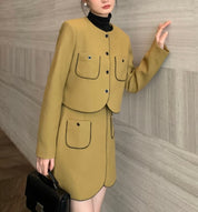 ラインノーカラーデザインミニスカートセットアップ　２色展開 - select store mirror meラインノーカラーデザインミニスカートセットアップ　２色展開198177124mirror meselect store mirror me198177124カーキS