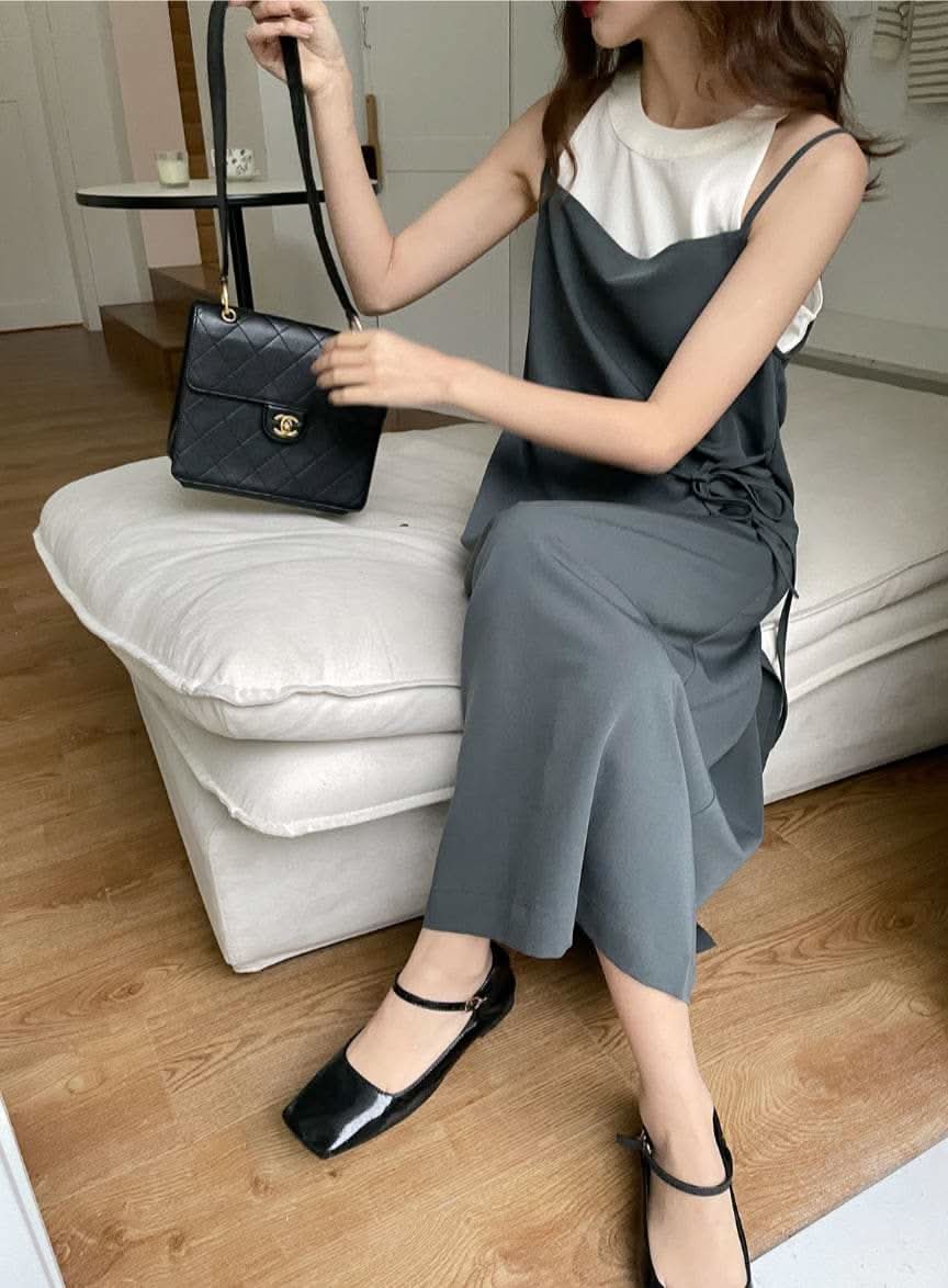 【動画あり】ダブル重ね着風デザインワンピース　２色展開 - select store mirror me【動画あり】ダブル重ね着風デザインワンピース　２色展開198660514mirror meselect store mirror me198660514くすみパープルS