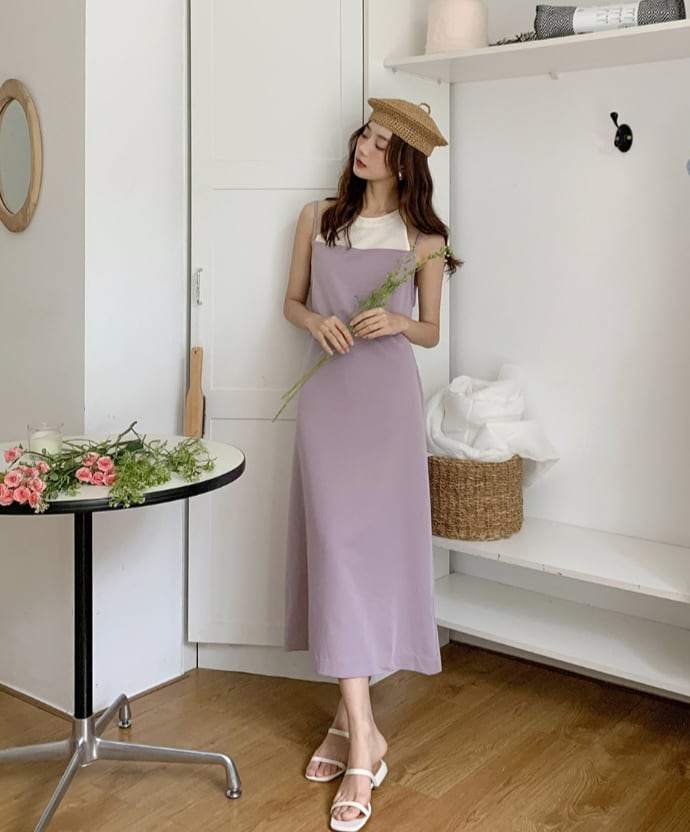 【動画あり】ダブル重ね着風デザインワンピース　２色展開 - select store mirror me【動画あり】ダブル重ね着風デザインワンピース　２色展開198660514mirror meselect store mirror me198660514くすみパープルS
