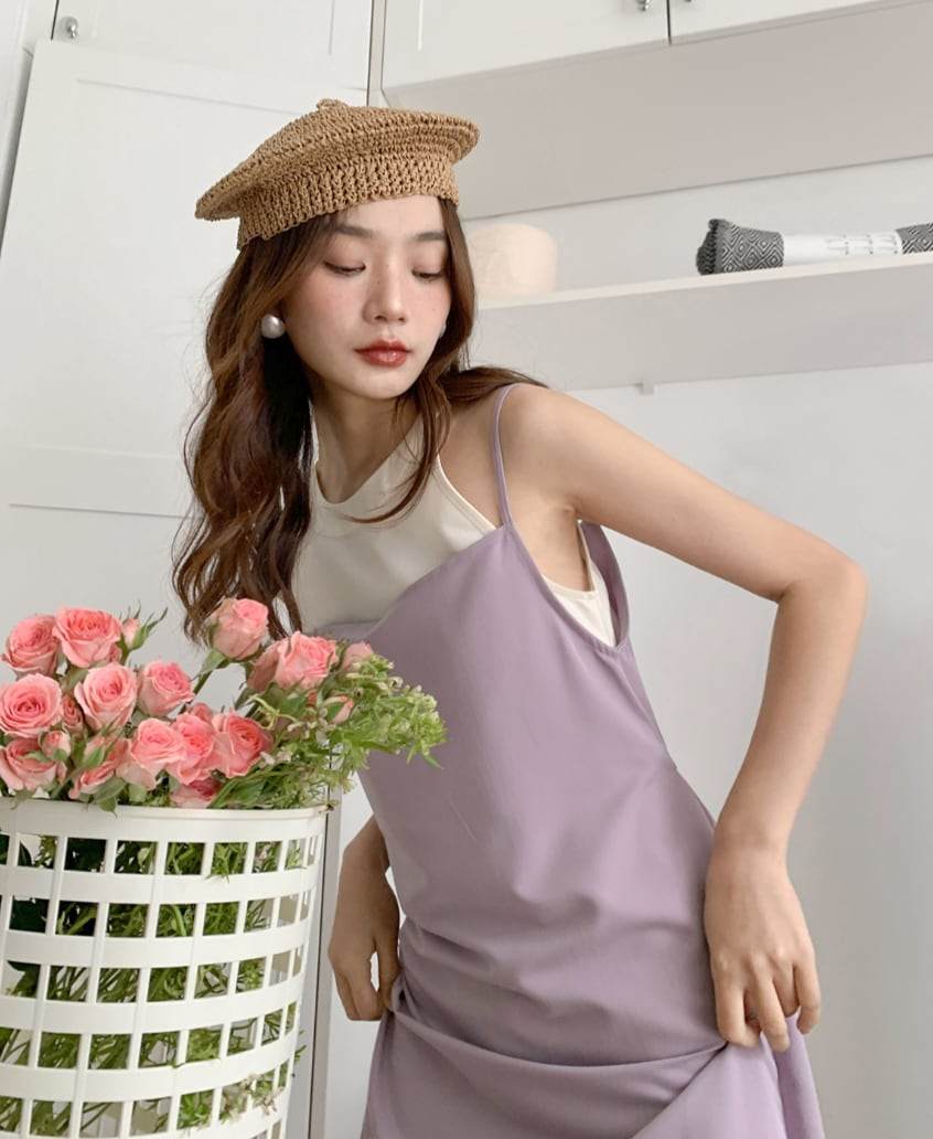 【動画あり】ダブル重ね着風デザインワンピース　２色展開 - select store mirror me【動画あり】ダブル重ね着風デザインワンピース　２色展開198660514mirror meselect store mirror me198660514くすみパープルS
