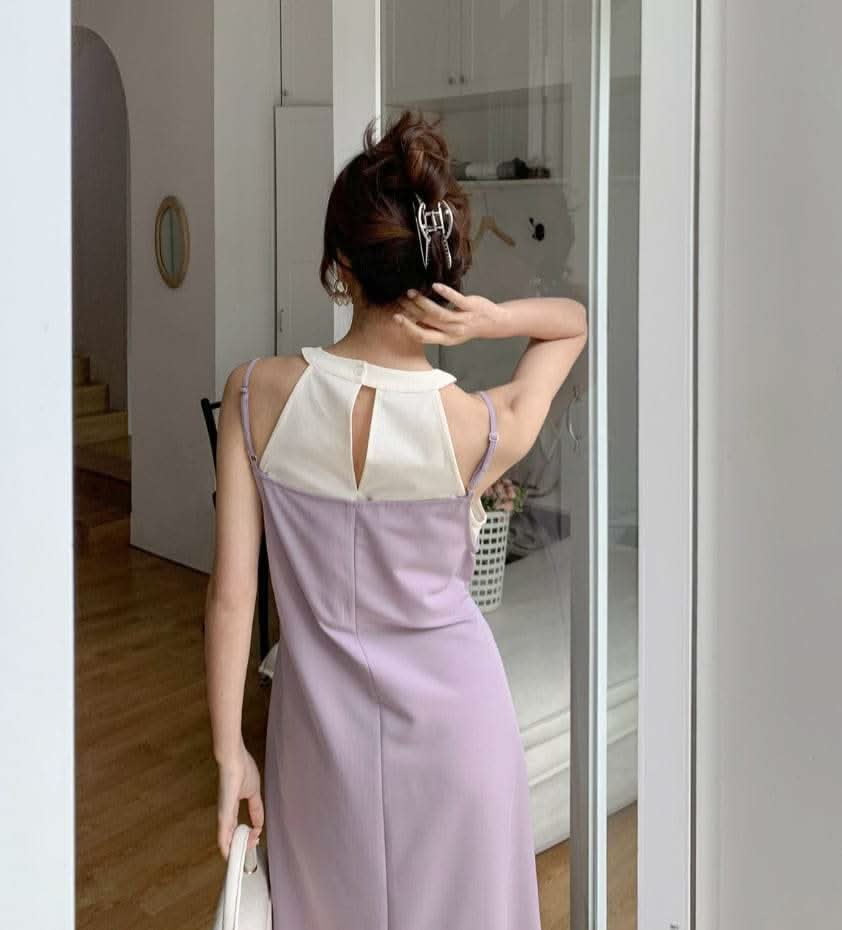 【動画あり】ダブル重ね着風デザインワンピース　２色展開 - select store mirror me【動画あり】ダブル重ね着風デザインワンピース　２色展開198660514mirror meselect store mirror me198660514くすみパープルS