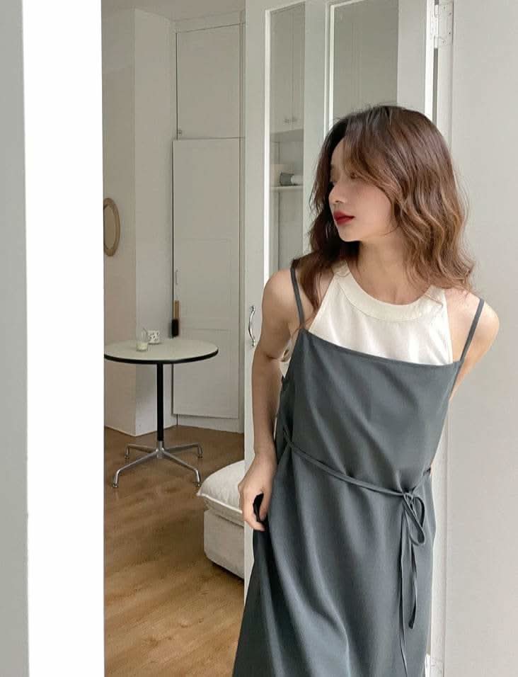 【動画あり】ダブル重ね着風デザインワンピース　２色展開 - select store mirror me【動画あり】ダブル重ね着風デザインワンピース　２色展開198660514mirror meselect store mirror me198660514くすみパープルS