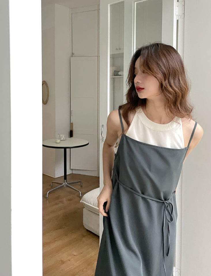 【動画あり】ダブル重ね着風デザインワンピース　２色展開 - select store mirror me【動画あり】ダブル重ね着風デザインワンピース　２色展開198660514mirror meselect store mirror me198660514くすみパープルS