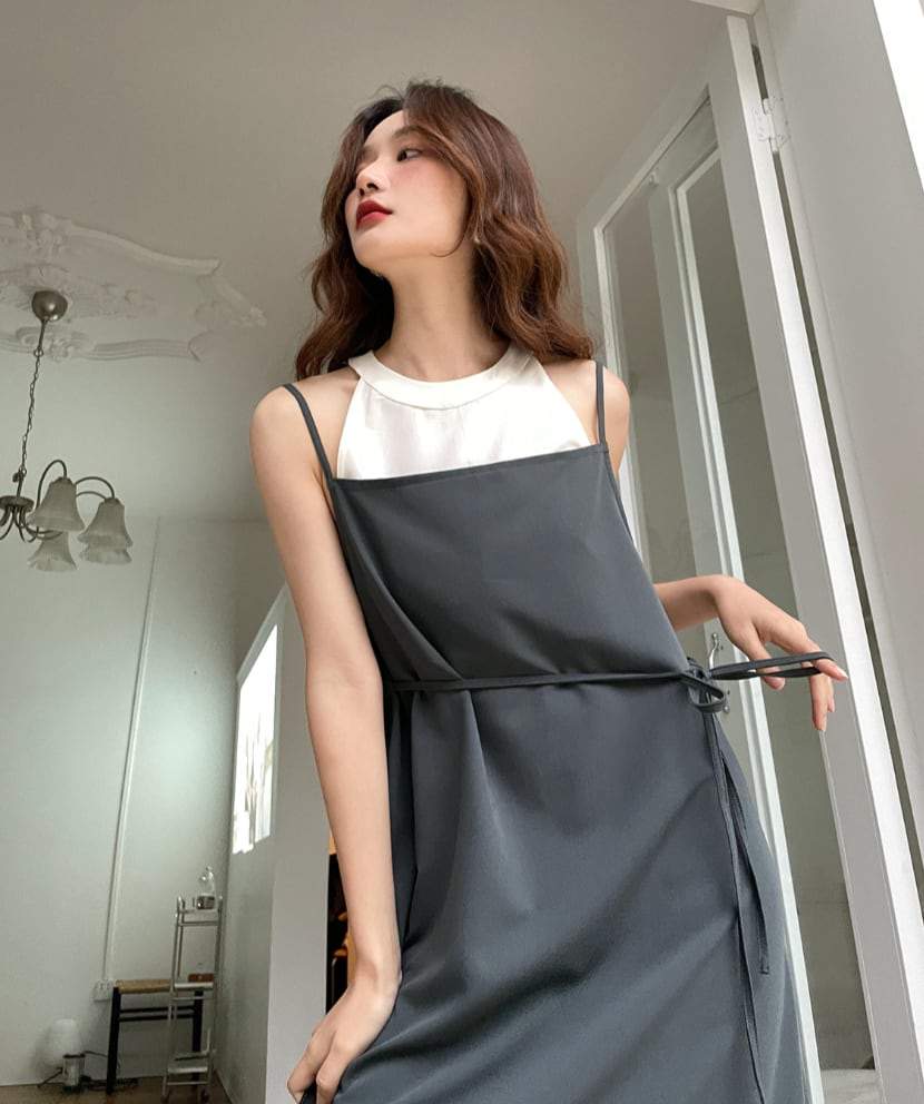 【動画あり】ダブル重ね着風デザインワンピース　２色展開 - select store mirror me【動画あり】ダブル重ね着風デザインワンピース　２色展開198660514mirror meselect store mirror me198660514くすみパープルS