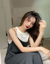 【動画あり】ダブル重ね着風デザインワンピース　２色展開 - select store mirror me【動画あり】ダブル重ね着風デザインワンピース　２色展開198660514mirror meselect store mirror me198660514くすみパープルS